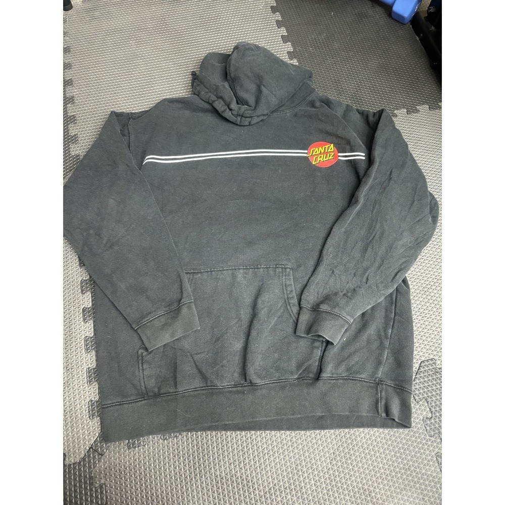 Santa Cruz Classic Dot Pullover Hoodie Men's XL Charcoal Black Skateboard Logo